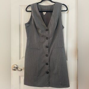 a new day Charcoal Pinstripe Button-Down Dress